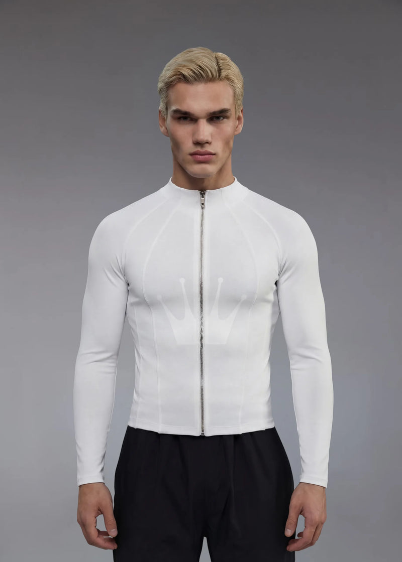 Men’s fitted long sleeve in White