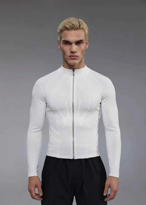 Men’s fitted long sleeve in White
