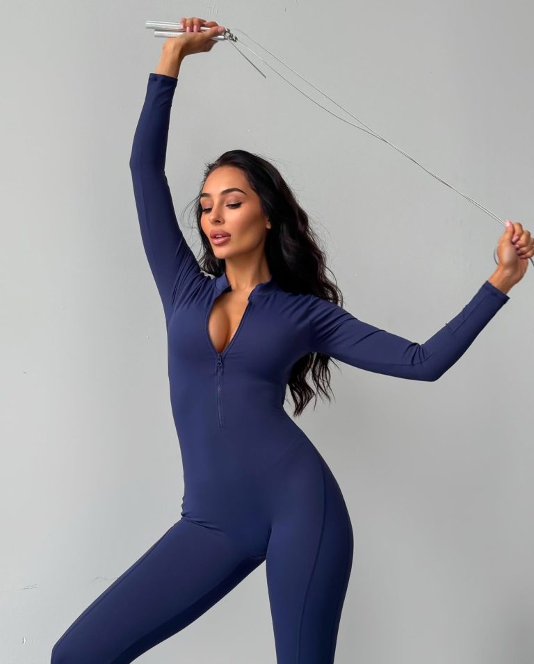 Backless Seamless Catsuit Dark Blue