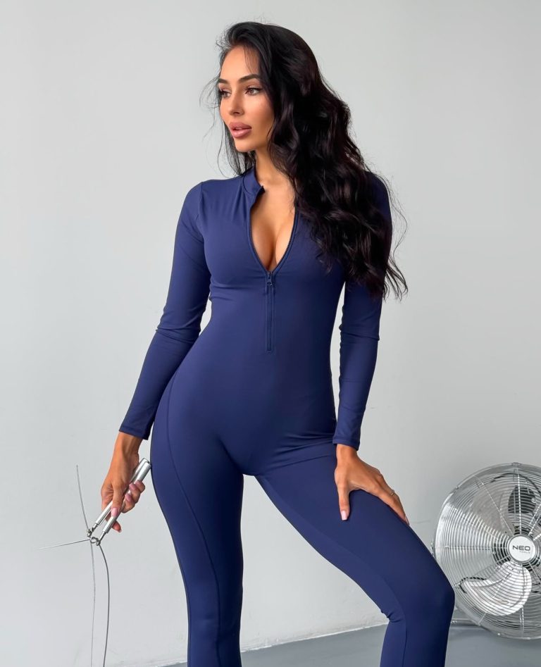 Backless Seamless Catsuit Dark Blue