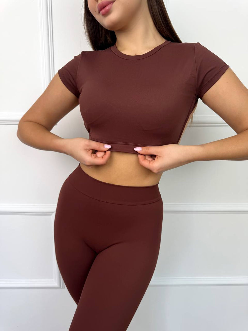 V-Scrunch Leggings Choco