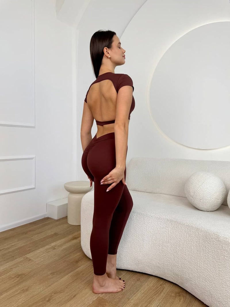 V-Scrunch Leggings Choco