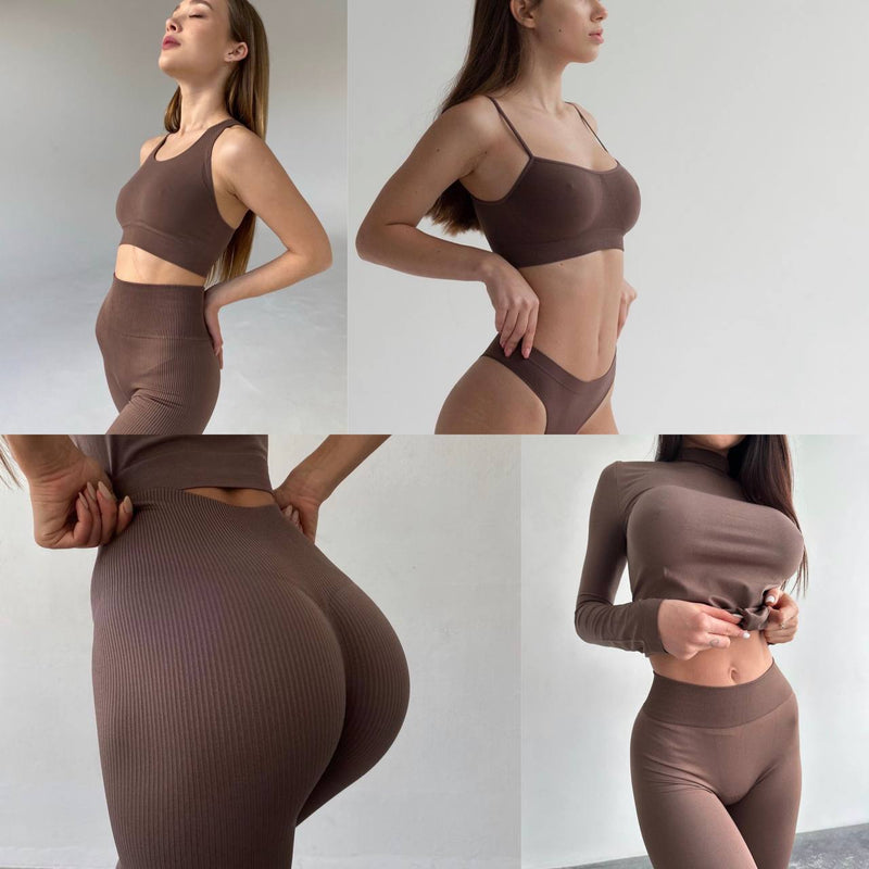 Push Up Seamless Set Mocha