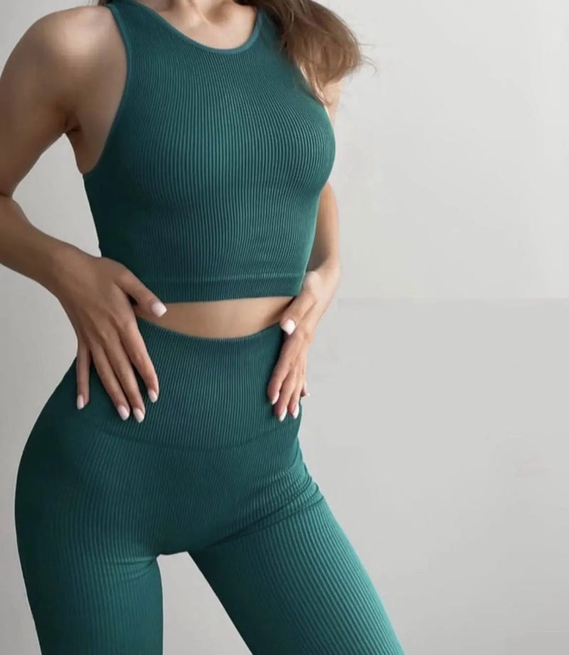 Ribbed tank top Emerald