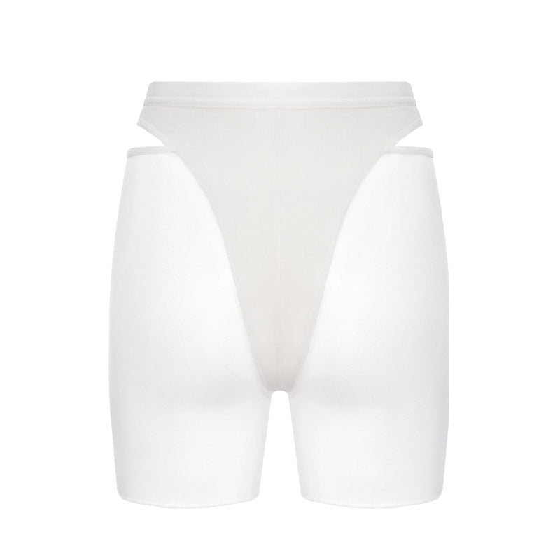 High-waisted Shorts – White Candy Long