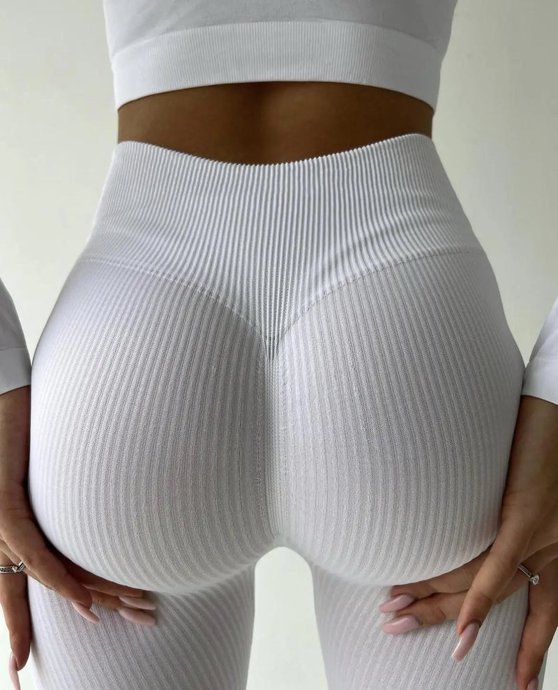 Seamless Ribbed leggings White