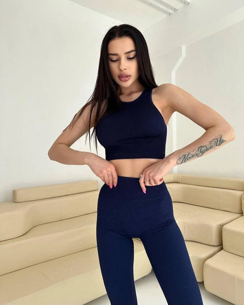 Ribbed Tank Top Dark Blue