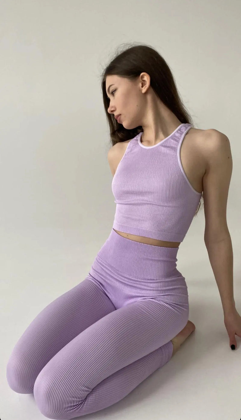 Ribbed tank top Lavender
