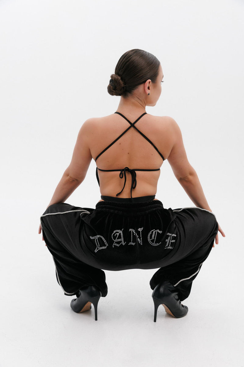 Dance rhinestone sweatpants