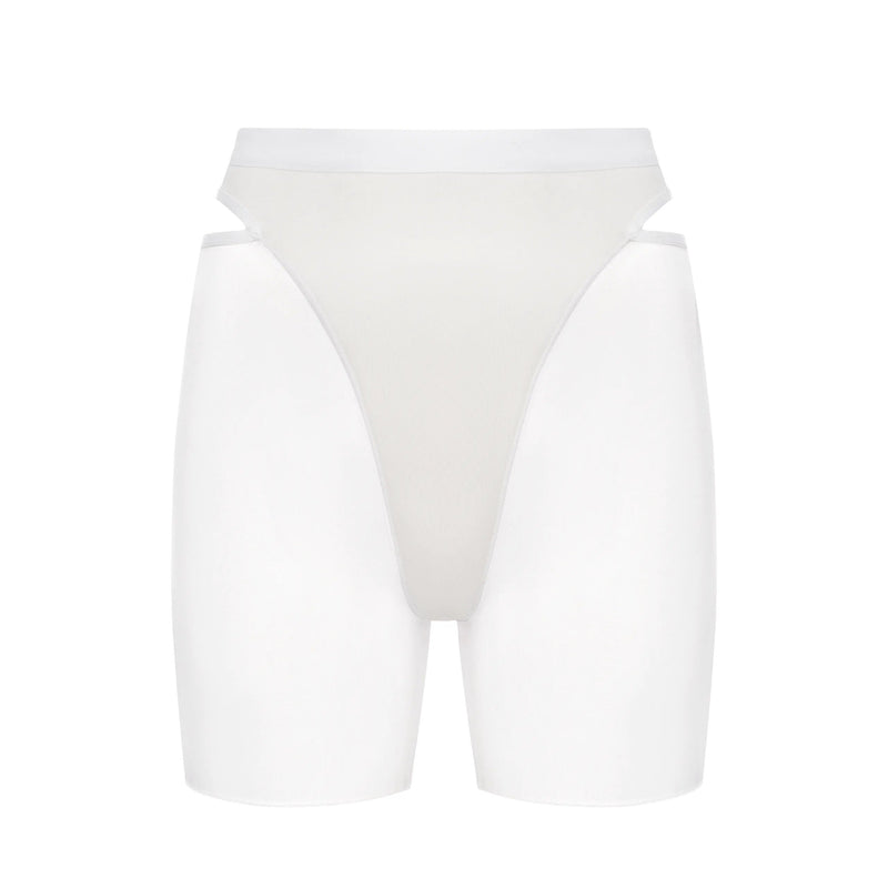 High-waisted Shorts – White Candy Long