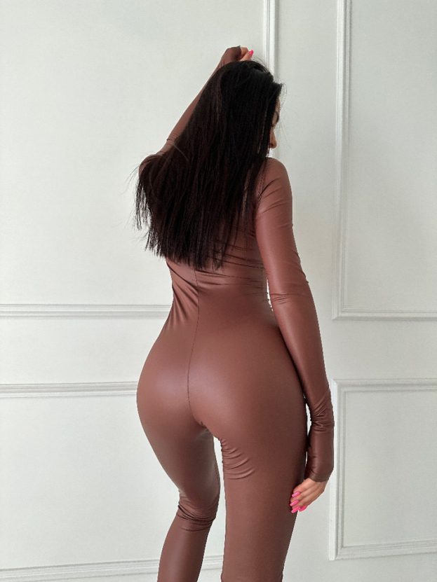 Catsuit Mocha Faux Leather