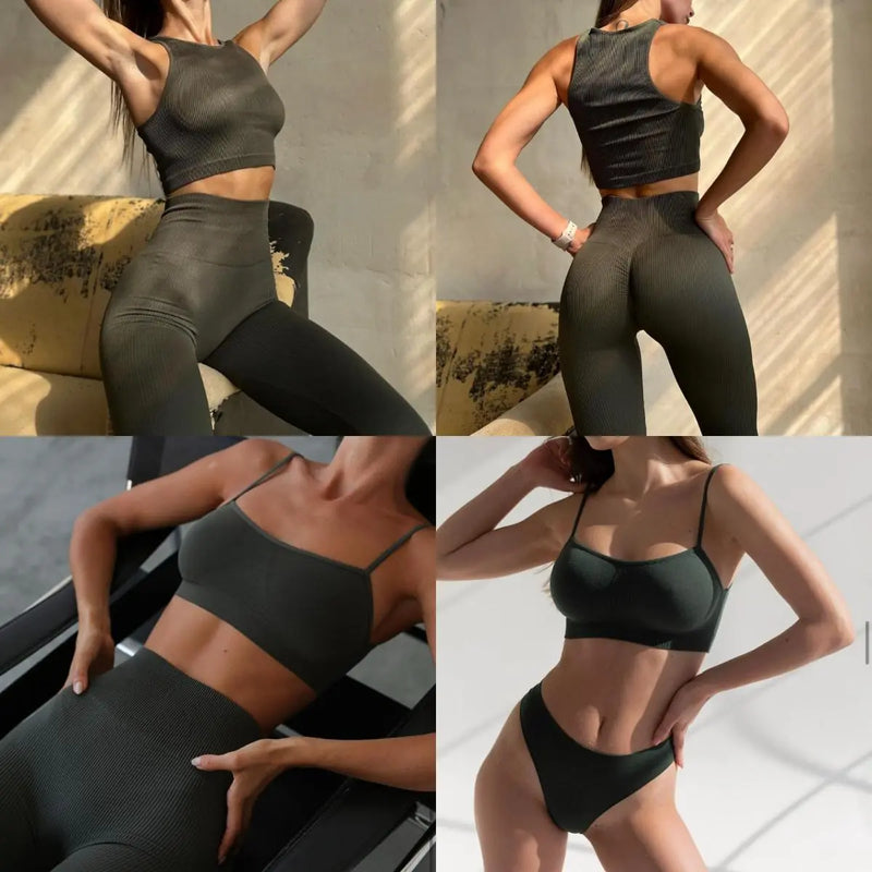 Push Up Seamless Set Khaki