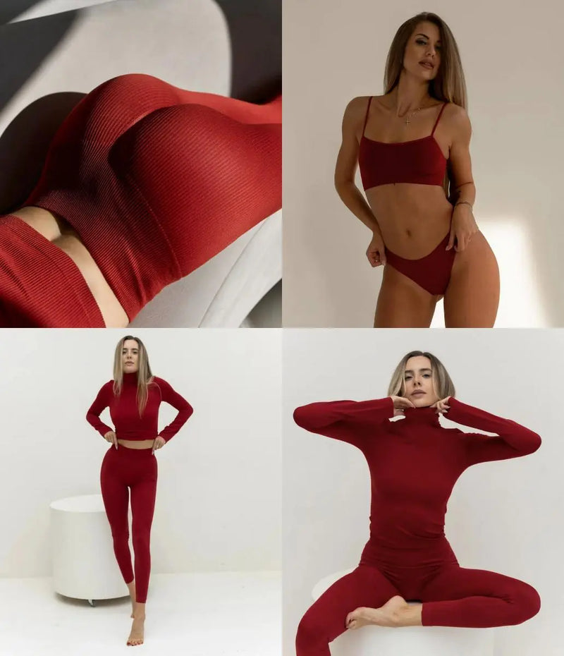 Push Up Seamless Set Wine
