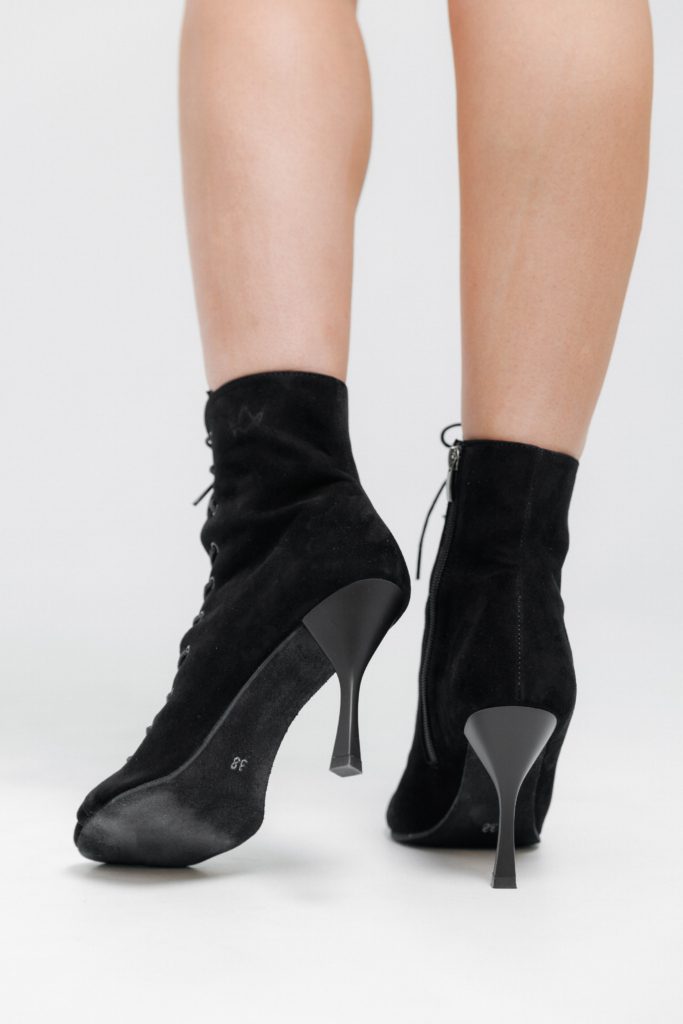 Black POWER High Heels – Suede