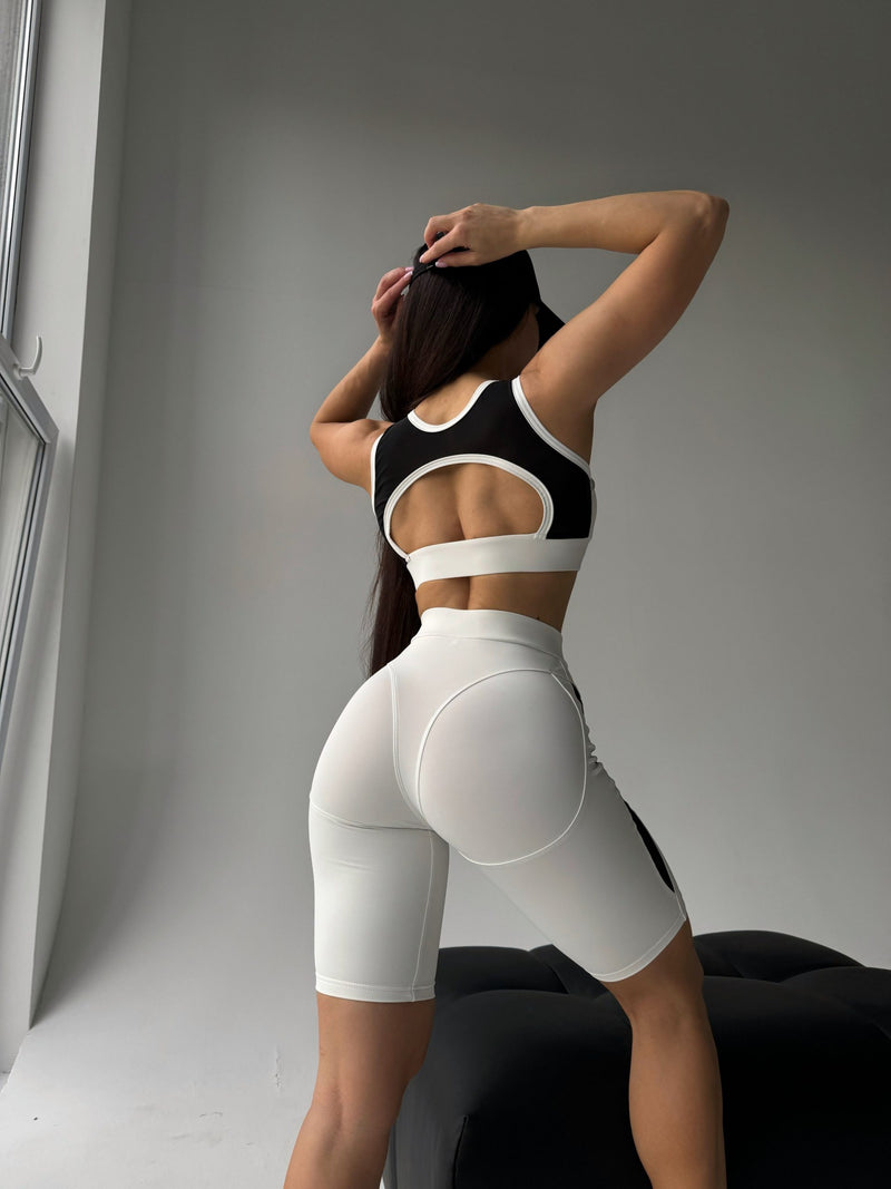 White Push-up Biker Shorts