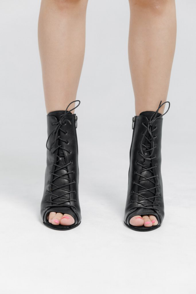 Black POWER High Heels – Leather