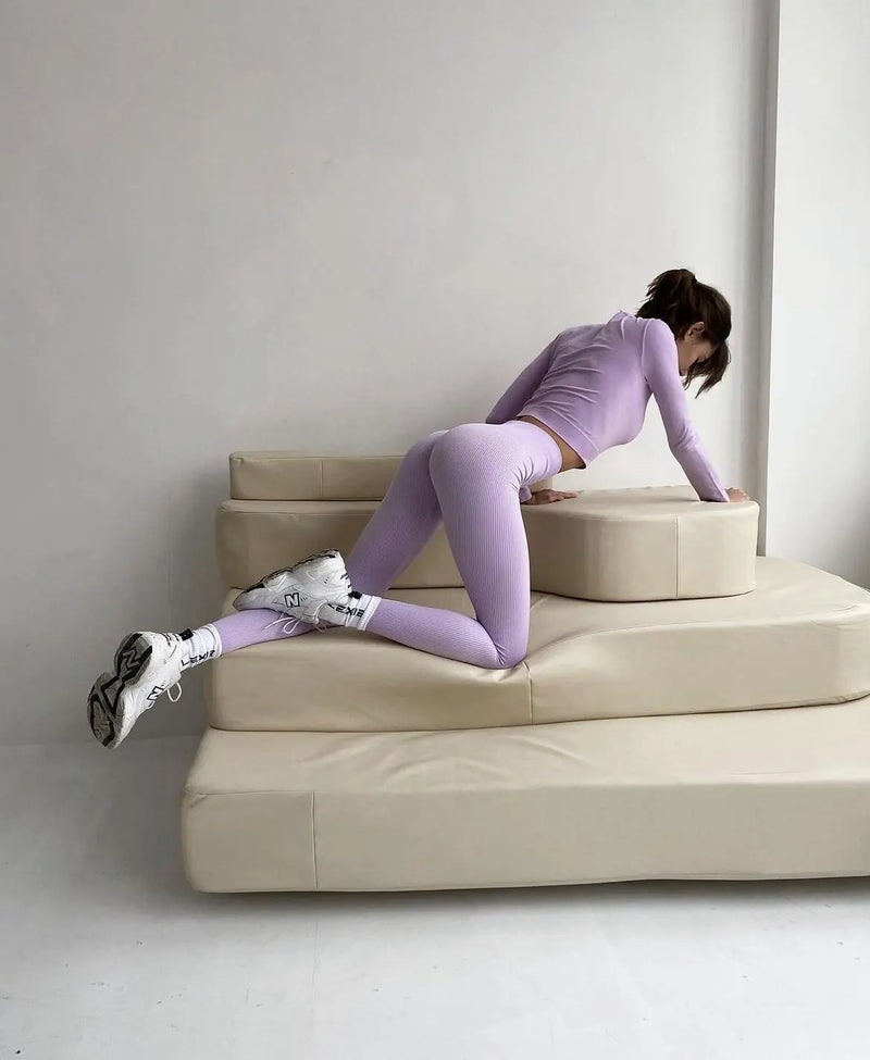 Seamless Ribbed leggings Lavender