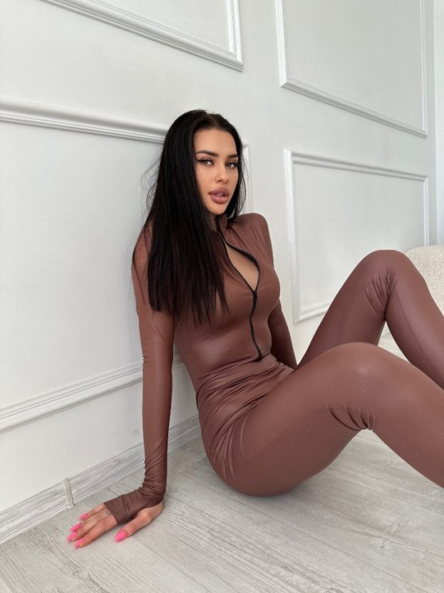 Catsuit Mocha Faux Leather