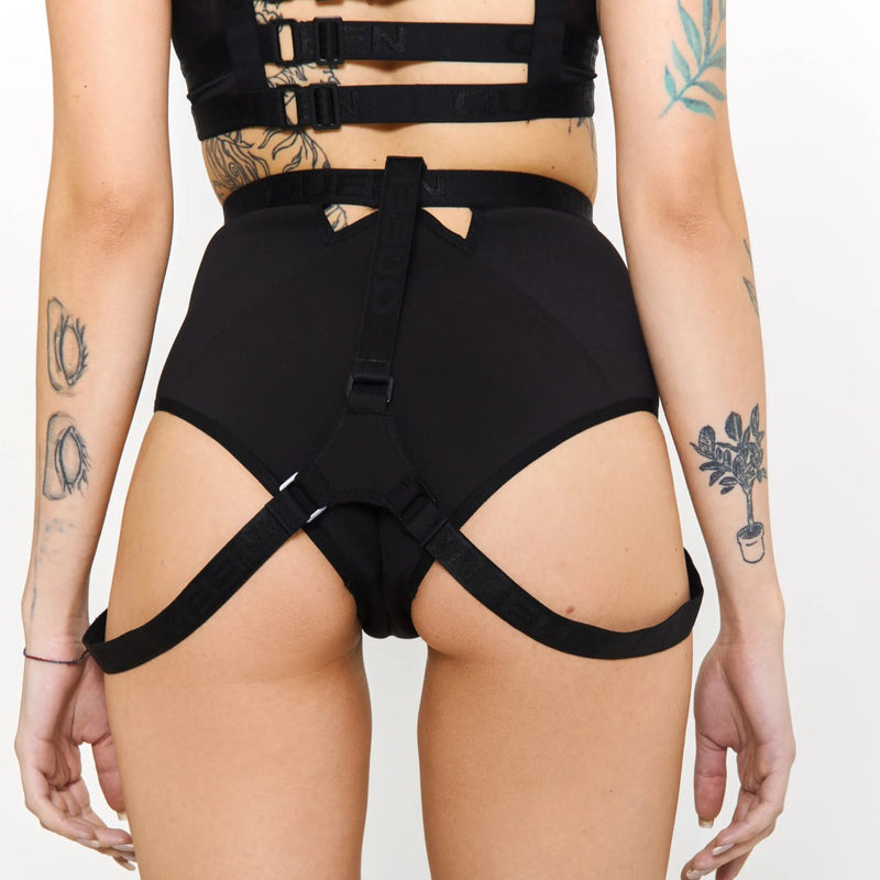 High Shorts with Adjustable Suspenders