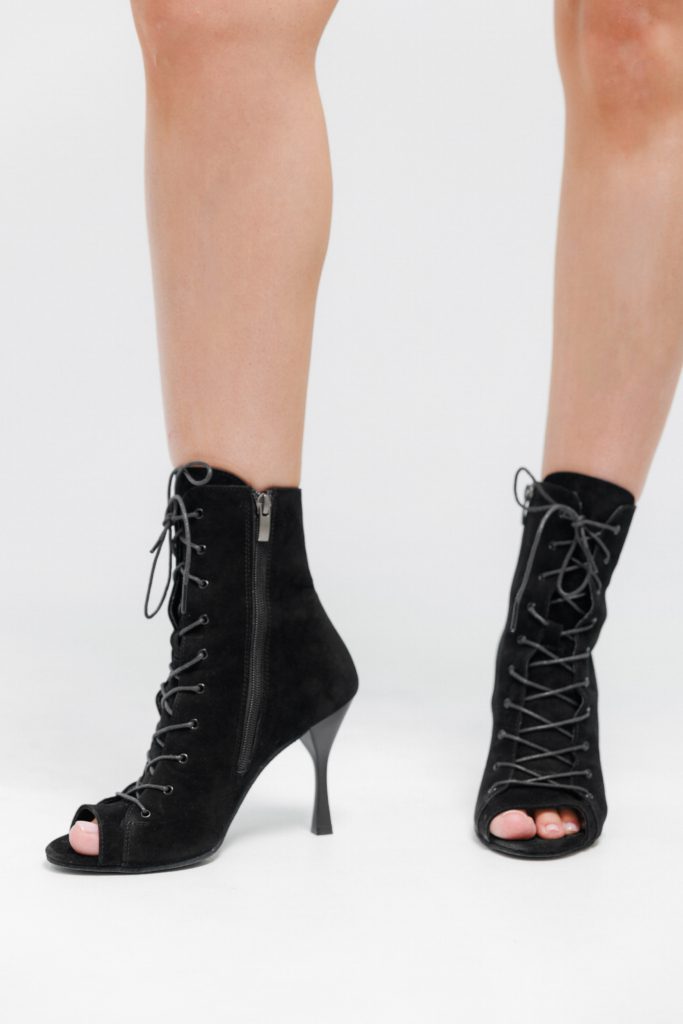 Black POWER High Heels – Suede