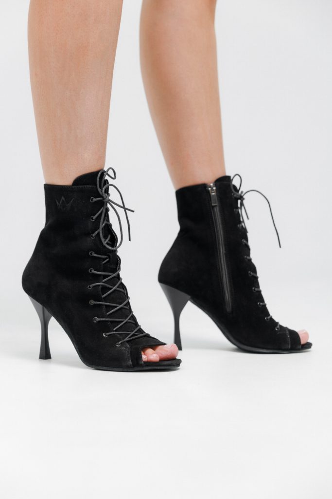 Black POWER High Heels – Suede