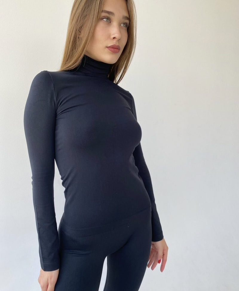 Seamless Turtleneck Black