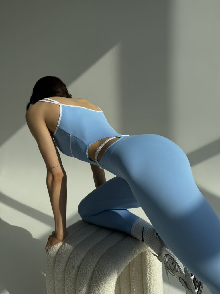 Shoulder Strap Jumpsuit Light Blue