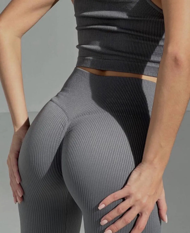 Seamless Ribbed leggings Graphite