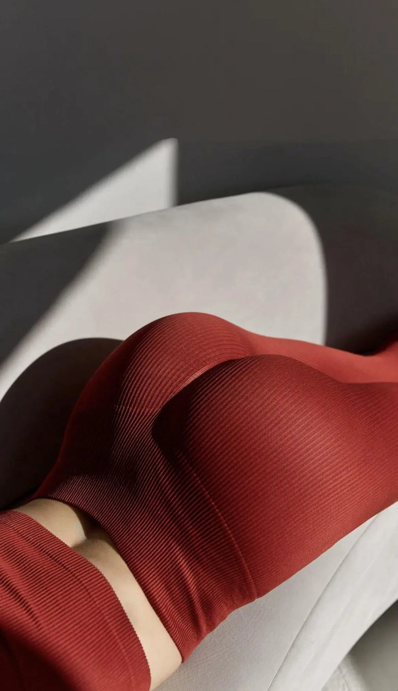 Seamless Ribbed leggings Wine