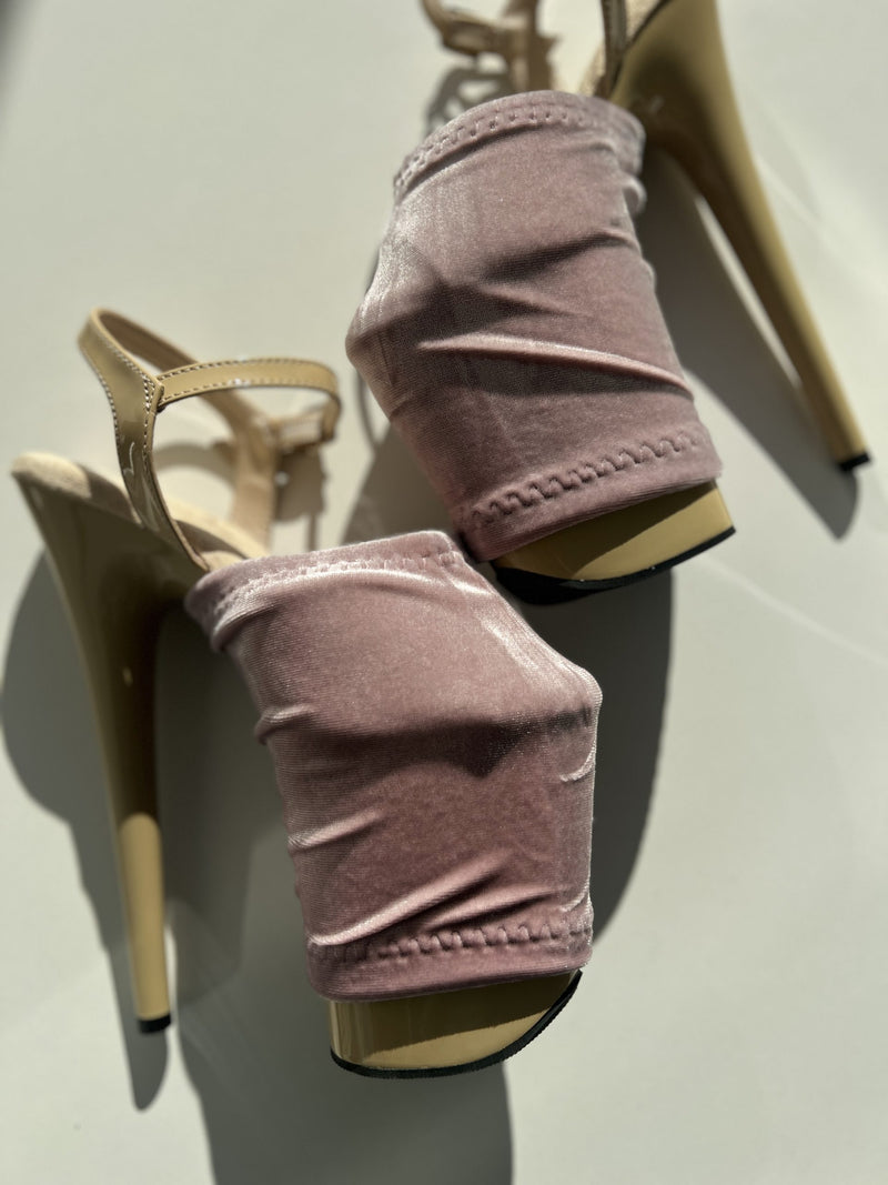 Pole Shoe protect Dusty Rose matte velvet