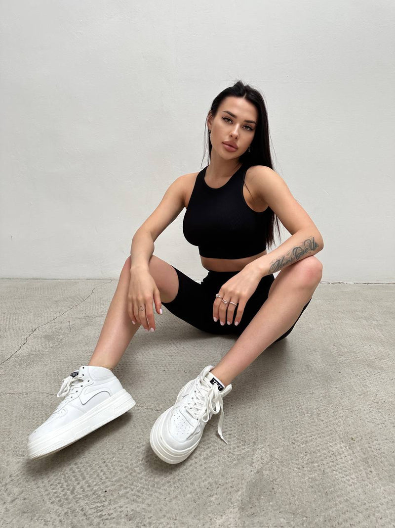 Push up biker shorts Black