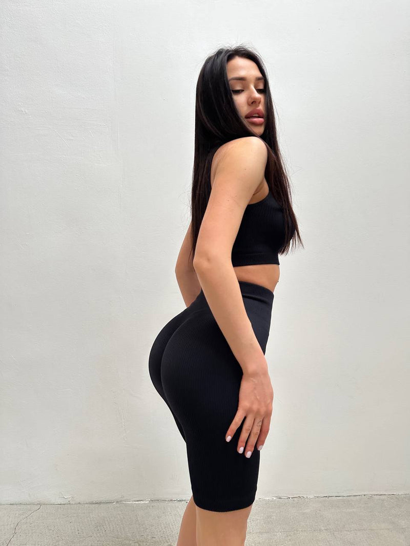 Push up biker shorts Black