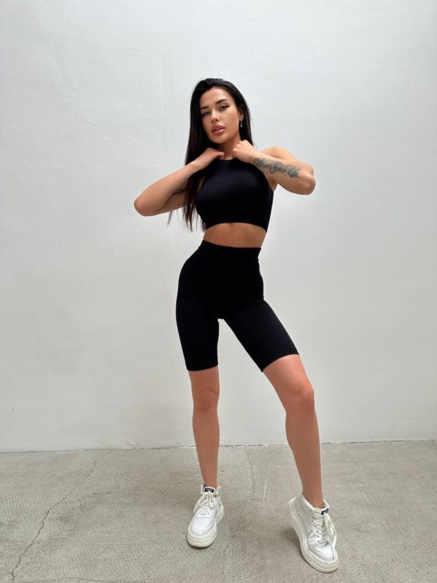 Push up biker shorts Black