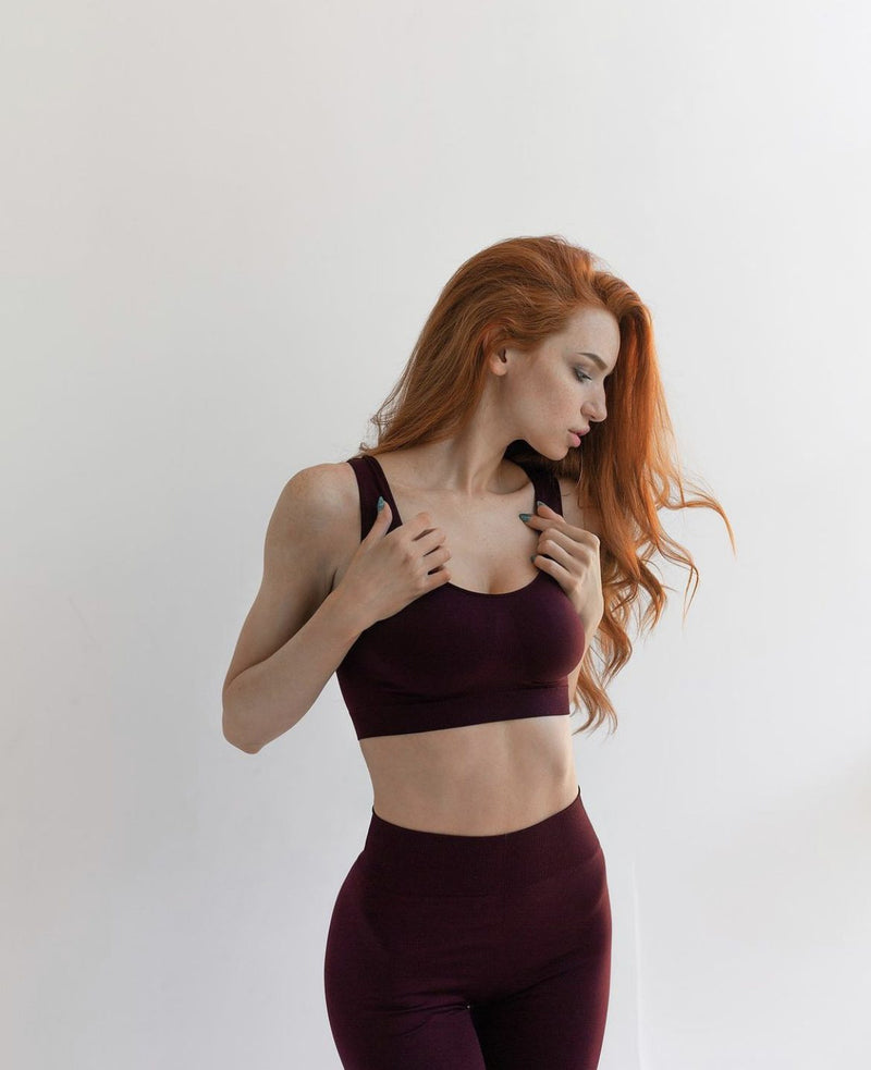 Wide strap top Bordeaux