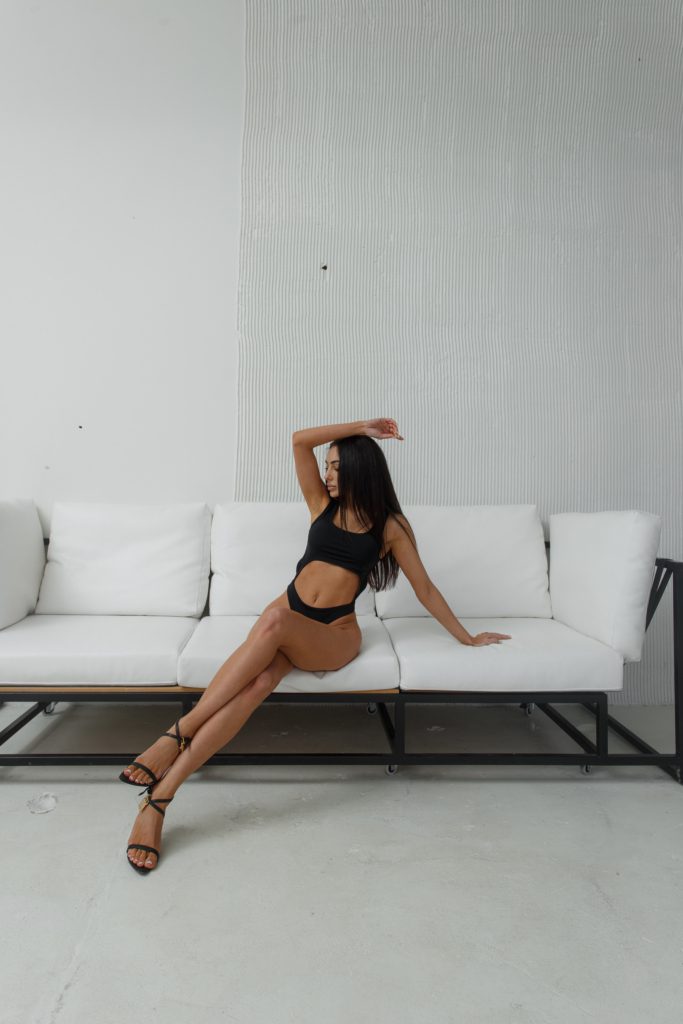 Сut out Bodysuit Black Lycra