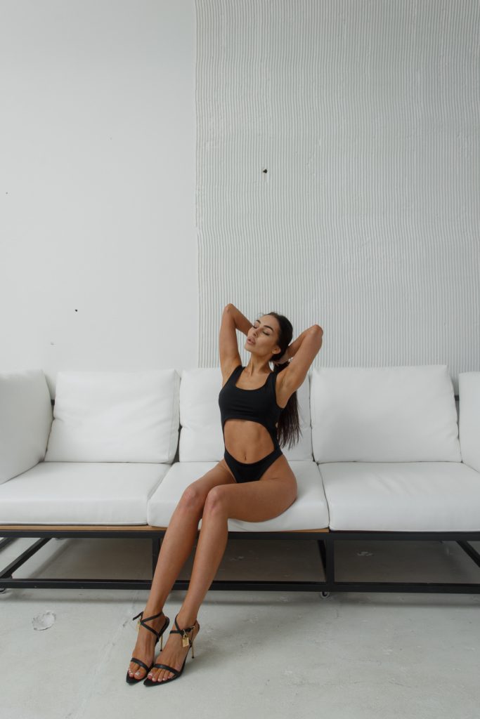 Сut out Bodysuit Black Lycra