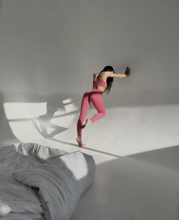 Seamless Ribbed leggings Bubble Gum