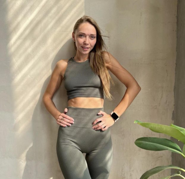 Ribbed tank top Khaki