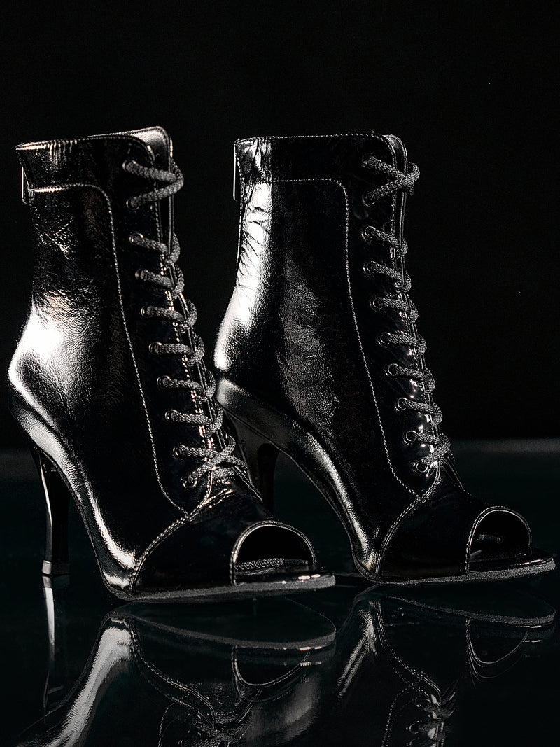 Black LATEX High Heels