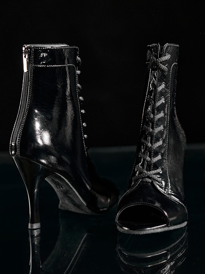 Black LATEX High Heels
