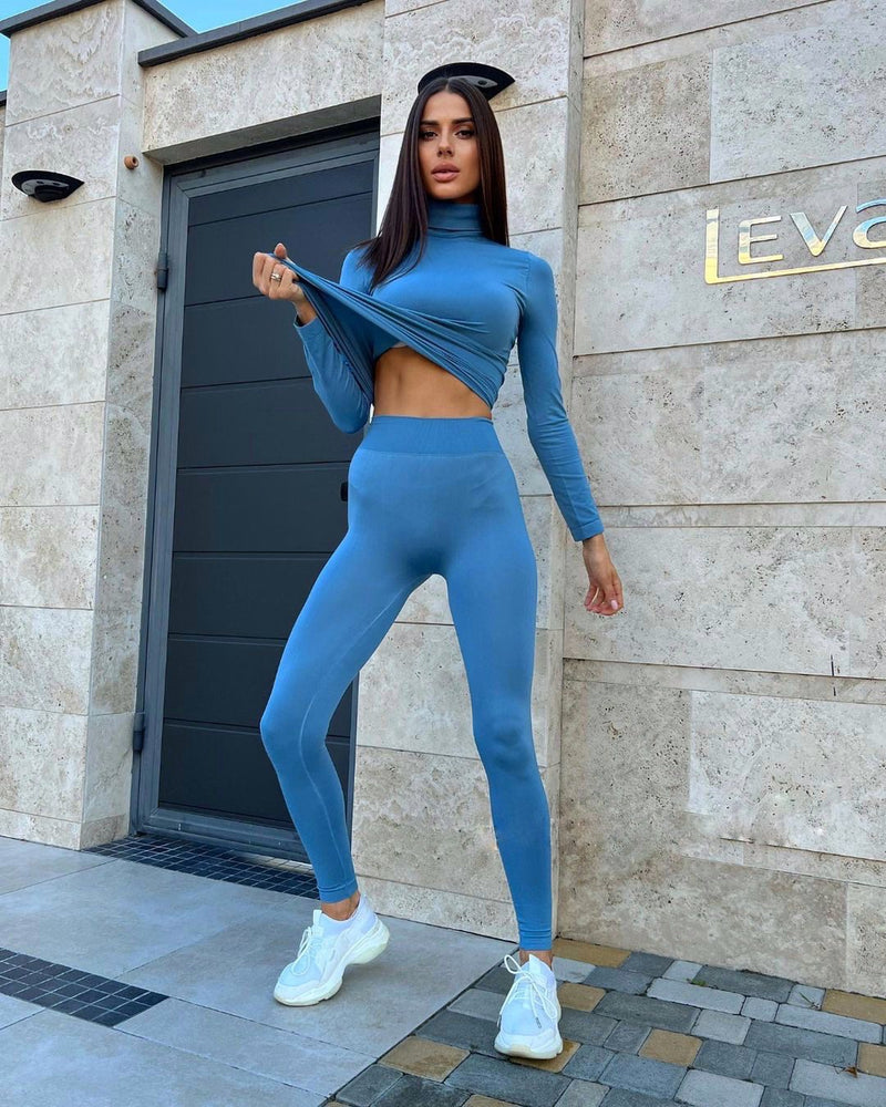 Seamless turtleneck Light Blue