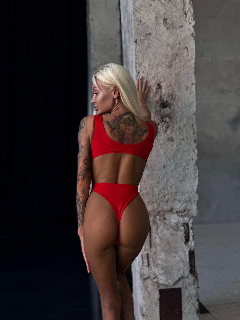 Сut out Bodysuit Red obsession