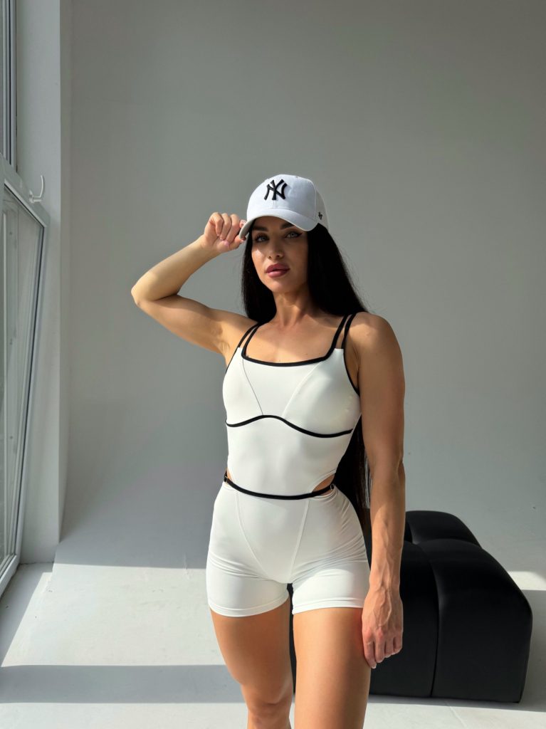 Shoulder Strap Playsuit White