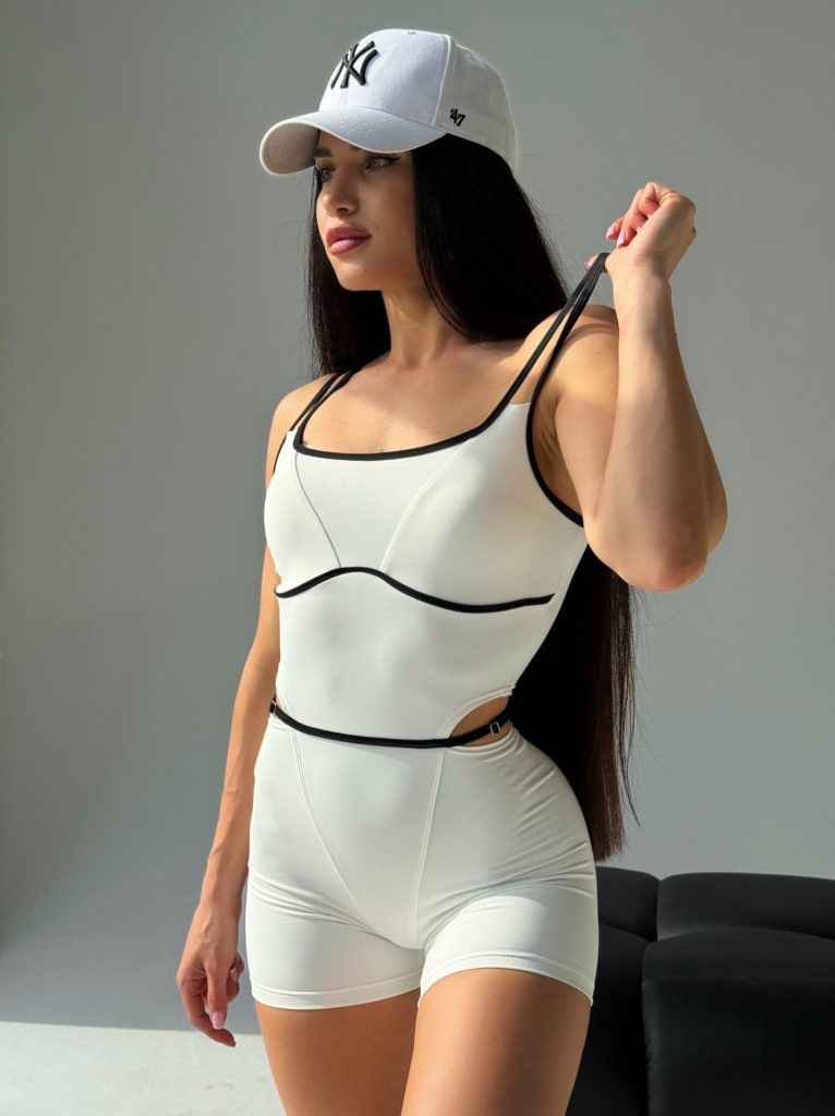 Shoulder Strap Playsuit White