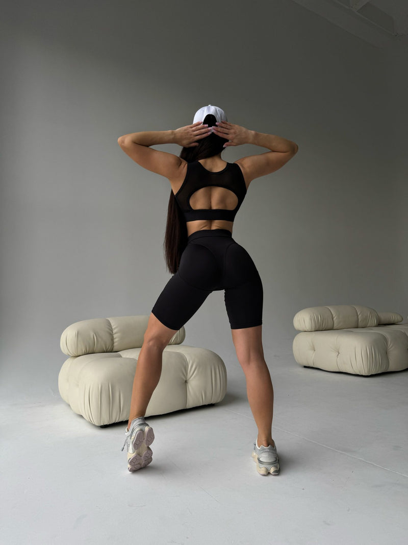 Black Push-up Biker Shorts