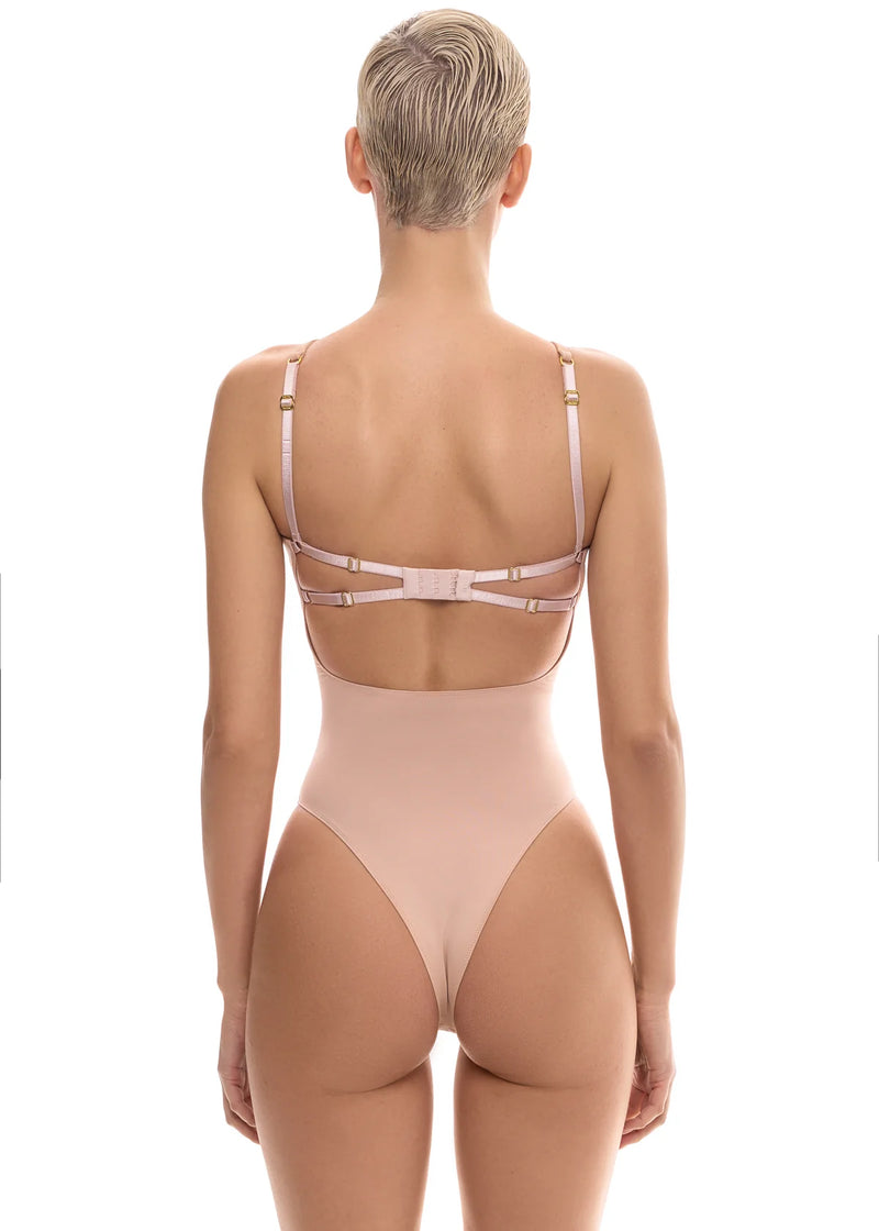 Golden Piercing Bodysuit Nude