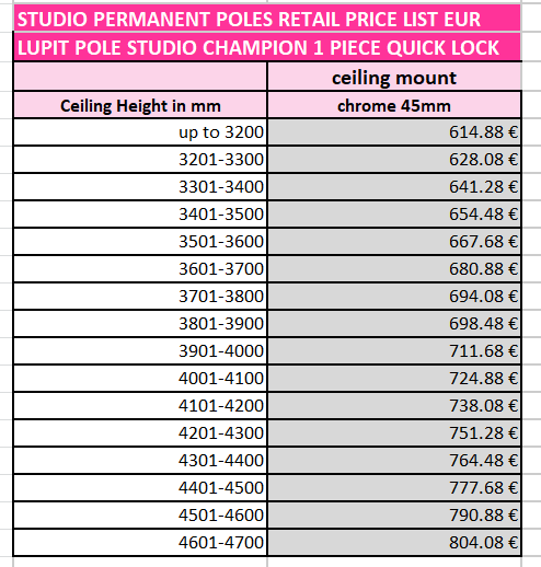 Permanent Champion Pole - Ceiling & Floor mount