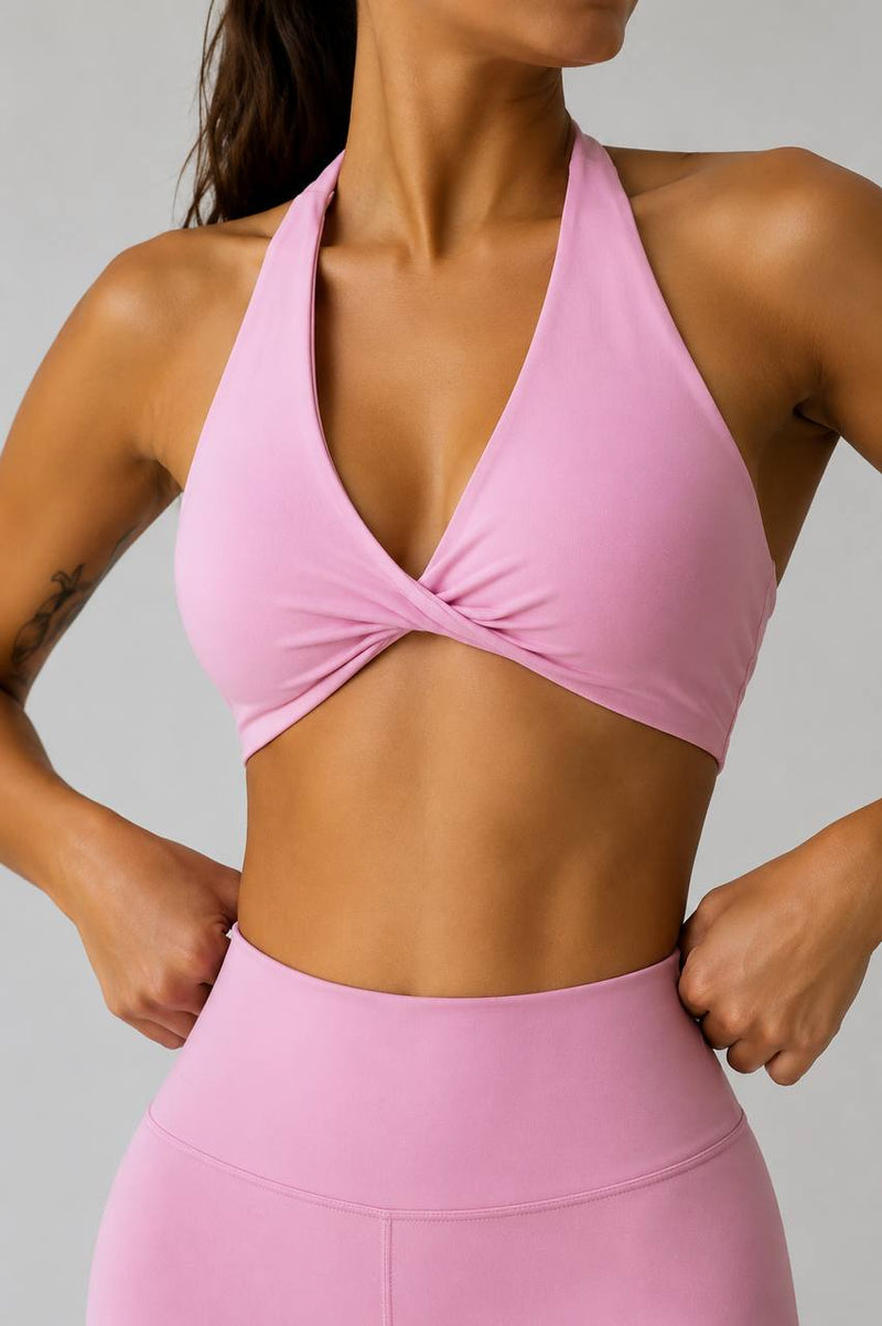 Twist Halter Top Pink