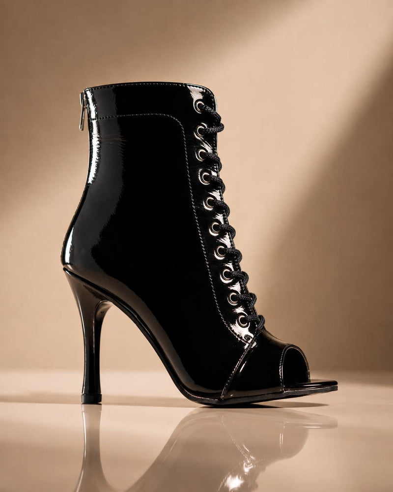 Black LATEX High Heels