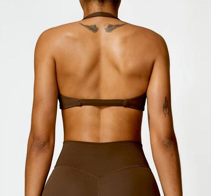 Twist Halter Top Brown